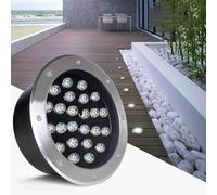 THEGA Spot Encastré Extérieur - Éclairage Paysager LED, IP67 Étanche Lampe Jardin Enterré, 220V en Acier Inoxydable Projecteur De Chemin Intégré, Spot Exterieur(White,12W)