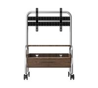 THEGA Support Mobile À roulettes for Écran D'ordinateur/TV - Support Horizontal avec Tiroir Et Plateau, Chariot À Support Rotatif Vertical