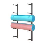 THEGA Support Mural À 5 Niveaux pour Tapis De Yoga, Étagère De Rangement Peu Encombrante, Idéale pour La Salle De Sport, L'école Et Le Bureau, Installation Facile(Black,5)