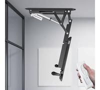 THEGA Support Mural Motorisé pour Téléviseur Au Plafond, Support Télescopique Électrique avec Levage Automatique, Télécommande Et Interrupteur, Inclinaison De 0 À 85°(32"-65")