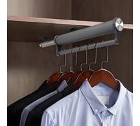 THEGA Support Télescopique pour Cintres, Gain De Place pour Placard, Tringle À Vêtements Coulissante en Alliage D'aluminium pour Penderie(392mm)