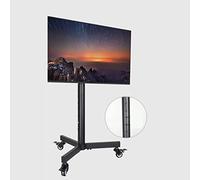 THEGA Support TV Mobile Au Sol, Chariot TV À roulettes Réglable en Hauteur, Support for Écran Publicitaire Vertical De 14 À 32 Pouces
