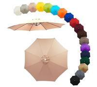 THEGA Toile De Parasol De Rechange pour Parasol De Terrasse À 6/8 Baleines, en Polyester Résistant pour Une Utilisation Extérieure Au Jardin Et À La Plage (Toile Seule)