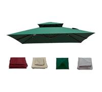 THEGA Toile De Remplacement pour Parasol De Terrasse Carré 3x3 M À 8 Baleines Et Double Toit - Toile De Rechange Carrée Et Imperméable pour Parasol Déporté Ou Parasol De Marché