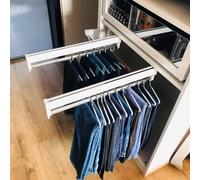 THEGA Tringle À Vêtements Réglable, Barre De Penderie Coulissante, Support De Cintres À Fixation Supérieure, Tringle De Valet De Placard Coulissante 30-60 Cm, Gain De Place(35cm)