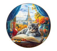 TheGiffter Puzzles en Bois Animaux, Vues de Paris Puzzle Forme Animaux, 300 pcs Wooden Puzzle avec Boîte-Cadeau en Bois, Adapté pour 15 Ans et Plus