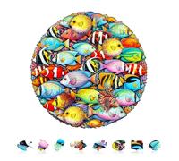 TheGiffter Puzzles en Bois, Jeu d’Empilement de Poissons Colorés Puzzle Adulte, 15+ Puzzle Forme Animaux avec Boîte-Cadeau en Bois (280 pcs)