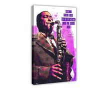 THEGIS Charlie Parker 1 Impression sur toile pour salon, chambre à coucher, style cadre, 40 x 60 cm
