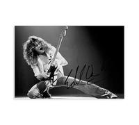 THEGIS Poster sur toile avec autographe de guitariste Eddie Van Halen - Décoration murale pour salon, chambre à coucher - Style sans cadre - 30 x 45 cm
