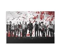 THEGIS Poster sur toile avec autographe The Walking Dead Cast - Décoration de chambre à coucher, bureau, chambre - Cadeau sans cadre - 30 x 45 cm