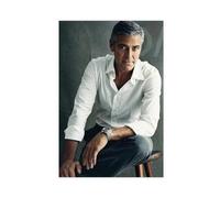 THEGIS Poster sur toile de l'acteur George Clooney - Décoration murale pour salon, chambre à coucher - Style sans cadre - 30 x 45 cm