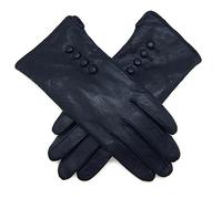 TheGloveHut Gants en cuir souple véritable entièrement doublés pour femme, bleu marine, Large7.5"