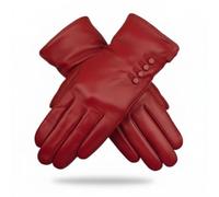 TheGloveHut Gants en cuir souple véritable entièrement doublés pour femme, Rouge, S (17 cm)