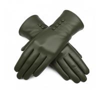 TheGloveHut Gants en cuir souple véritable entièrement doublés pour femme, vert foncé, Extra Large 8"