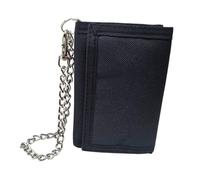 TheGloveHut Porte-monnaie unisexe en toile de qualité avec chaîne de sécurité, Noir , porte-monnaie pochette