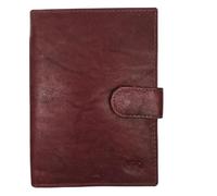 TheGloveHut Porte-passeport de voyage en cuir véritable avec protection RFID, Marron/rouge, porte carte passeport cuir