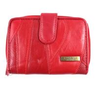 TheGloveHut Portefeuille en cuir véritable pour femme avec motif patchwork pour cartes de crédit et pièces de monnaie, Rouge, Taille unique, Sans coffret cadeau