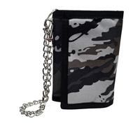 TheGloveHut Portefeuille unisexe en toile style camouflage avec chaîne Rippa pour pièces de monnaie porte-cartes de crédit, Gris actif, Same size, Pochette à monnaie