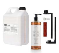 thehotelery.de PRIJA Kit de savon liquide : recharge - 5 l - Savon revitalisant pour les mains à l'extrait de ginseng aux extraits de plantes, doux et hydratant, hôtels, bureaux, 380 ml cosmétique