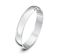 Theia Unisexe Alliance Or Blanc 9ct, Forme Demi-Jonc Lourd, Polie, 3mm - Taille 59