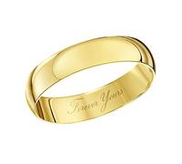 Theia Unisexe Alliance Or Jaune 9ct, Forme Demi-Jonc Lourd, Gravée "Forever Yours", Polie, 4mm - Taille 66