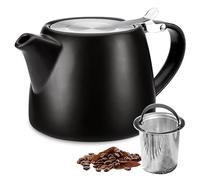 Théière, 500 Ml Théière En Céramique, Théières En Porcelaine Avec Couvercle Et Passoire, Théières Avec Infuseur, En Acier Inoxydable, Poignée Arrondie, Convient Pour Le Thé Et Le Café