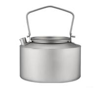 Théière à café de camping, 980 ml, bouilloire Pure Ti avec poignée pliable, légère, haute dureté, ne rouille pas, pour le camping, la randonnée (style givré)