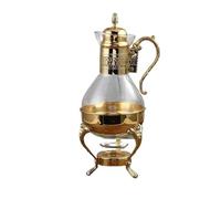 Théière À Café En Verre Et Métal Chauffée, Bouteille D'eau, Bouilloire, Théière À Fleurs, Pots À Jus, Cafetière, Ustensiles De Cuisine, Outils(Gold)