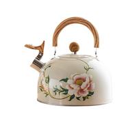 Théière à eau sifflante florale 3L - Bouilloire à thé à fleurs en acier inoxydable avec poignée en PVC | Bouilloire à sifflet résistante à la chaleur pour la cuisine de la maison, chaudière à eau flor