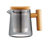 Théière À Passoire En Verre, De Séparation D'eau 420 Ml Avec Poignée Bois, Infuseur, Artisanale Sorcière, Transparente(Beech Grey,550ml)