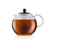 Bodum - 1823-01 - Assam - Théière à Piston en Verre - Filtre et Couvercle en Plastique - 0.5 L - Noir