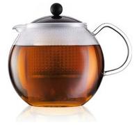 Bodum 1823-01 Assam Théière à Piston avec Anse Couvercle et Filtre Plastique/Verre Noir 0.5 L