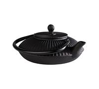 Théière APS "ASIA" - en fonte, intérieur émaillé, filtre à thé inclus, idéal pour 2-3 tasses - dimensions : 18 x 19,5 cm/hauteur : 15 cm/volume : 0,8 l (noir)