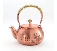 Théière Artisanale en Cuivre Bouilloire Kettle Verseuse Conception Traditionnelle et Détails Faits Main avec Armatures Métalliques Robustes Adaptée à, 1200ml, style to 5