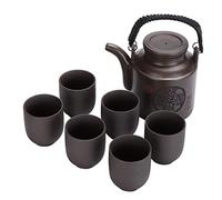 Théière Asiatique Ensembles de théière Service à thé chinois fait la main Théière tasses en argile violette saine Maison Service à Thé(1Teapot+6Teacups)