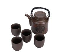 Théière Asiatique Ensembles de théière Service à thé chinois fait la main Théière tasses en argile violette saine Maison Service à Thé(1Teapot+4Teacups)