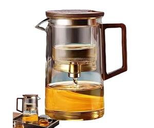 Théière avec groupe d'infuseur à filtre - 500 ml 750 ml de capacité bouilloire en verre avec tamis intégré, passe au lave-vaisselle, système de design magique ergonomique | Touch Clear Maker pour