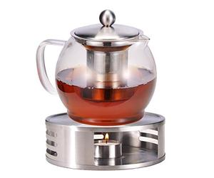 - Théière avec infuseur en verre réchaud env. 1,2 l