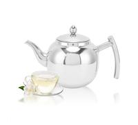 Théière avec infuseur, Theiere Marocaine en Acier Inoxydable pour Cuisinière à Induction, Théière Bouilloire pour Maison Hôtel Restaurant(800ML)