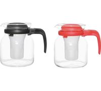 Théière avec passoire 1,2 l verre + PP rouge & noir assorti