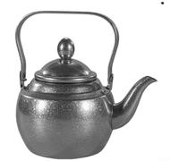 Théière avec système de filtration intégré en acier inoxydable poli avec flocons de neige gris style vintage pour une présentation élégante (1,5 l)