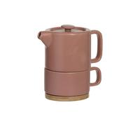 Secret de Gourmet – Théière Solitaire Nature Terra – Céramique, tasse amovible – Terracota