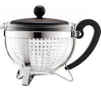 Théiere - Bodum - Chambord - 1 L - Verre - Acier inoxydable - Gris