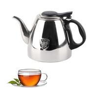 Théière Bouilloire à Thé, Théière en Acier Inoxydable avec Poignée Résistante à la Chaleur Finition Miroir Théières pour Cuisinière Winco Théière en Métal à Col de Cygne(L)