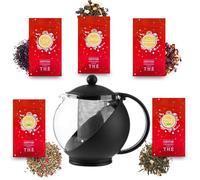 Théière boule + 5x20g de Thés et Infusion de Noël | Un cadeau Original à Offrir à Noël aux Amateurs de Thé Vrac | COMPTOIR FRANÇAIS DU THÉ
