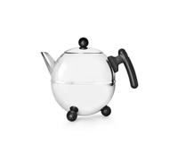 Bredemeijer - Duet® Bella Ronde - Théière double paroi - 1,5 litre - Acier inoxydable - Raccords noirs