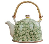 Théière Céramique Japonaise avec Infuseur, Grosse Capacité, Verte | Surface Polie, Versement Fluide, Transport et Rangement Faciles, Usage Maison ou Salle de Réunion