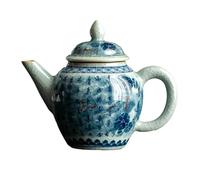 Théière chinoise ancienne argile bleue et blanche poésie théière, vaisselle en céramique rétro glacée thé - pot