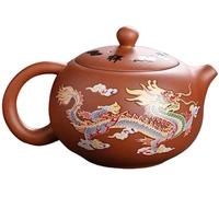 Théière chinoise pour 1 personne, 250 ml, dragon et phénix, couleur changeante, haute température, argile violette Kung Fu pour les amateurs de thé