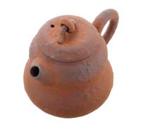 Théière Chinoise Rétro en Terre Cuite Brute, Forme Calebasse, 90ml | Infuseur, Décoration Maison et Restaurant, Marron, pour Amateurs de Thé